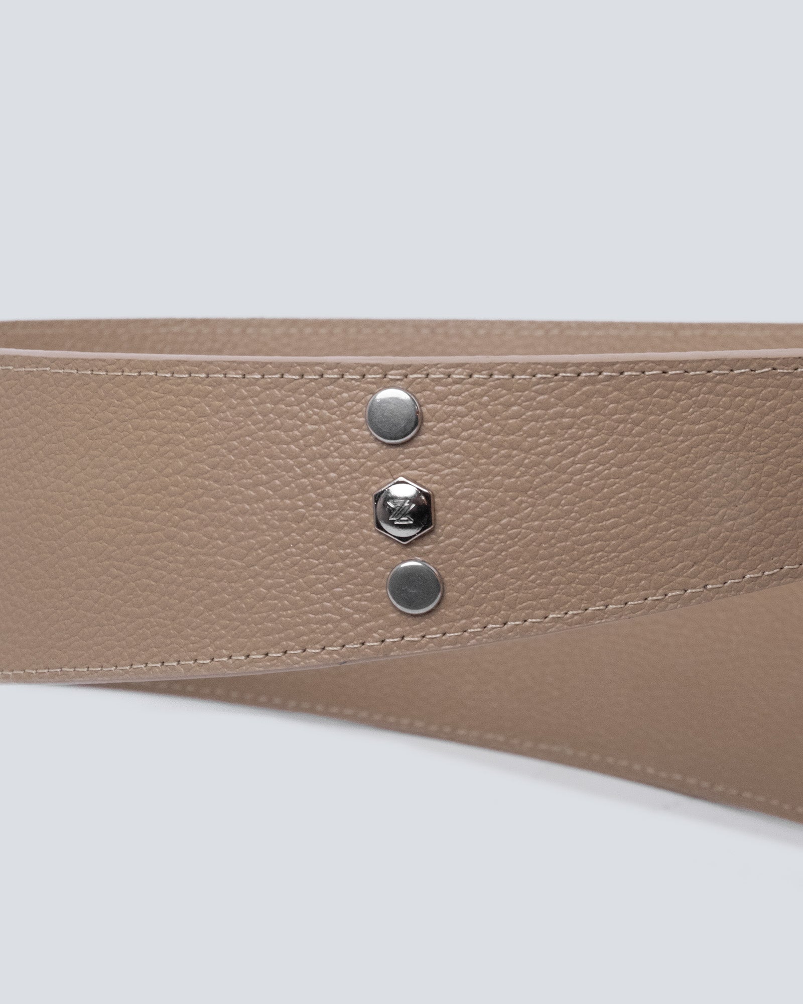 Cinturón en cuero para mujer Asimétrico Beige