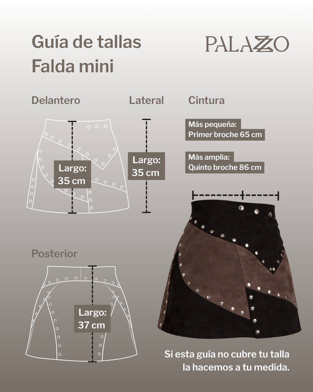 Falda mini gris-negro