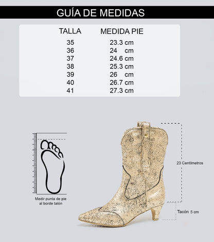 30% DESCUENTO-Botas en cuero Boho Negra